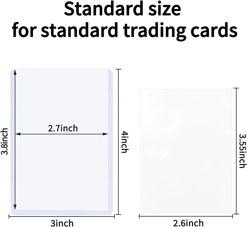 QTYORD 200Pcs Loaders for Cards (100Pcs Hard Plastic Card Holders & 100Pcs Penny Card Sleeves) 3" x 4" loaders, Card Protector Sleeves for Baseball Football Sports Cards, Standard Trading Cards - Image 5
